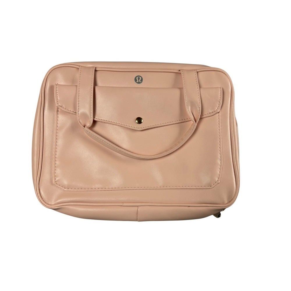 LULULEMON Pink Foldable Cosmetic Travel Organizer Makeup Toiletry Bag Handle